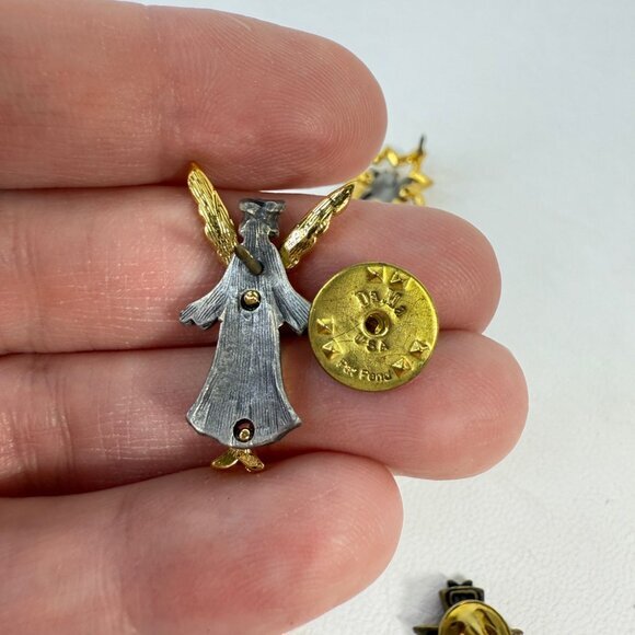 Angel Religious Pin Brooch Earrings Lot Gold-Tone Avon JJ Jonette - Picture 8 of 10